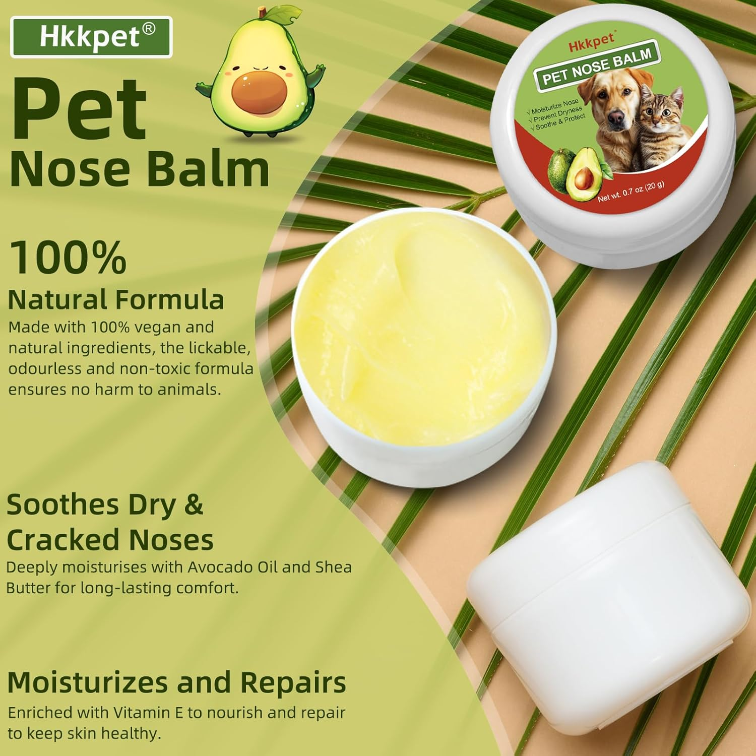 Avocado Dog Nose & Paws Balm for Dry Nose,Dog Cream for Paws and Nose,Natural & Organic Plant Based,Protects & Repairs Dry, Cracked Snouts & Paws,Hypoallergenic,0.7Oz image number 4