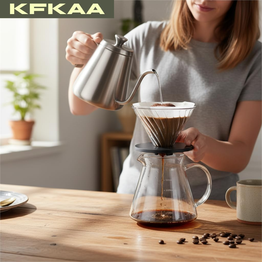 Pour over Coffee Maker 20Oz/600Ml Drip Coffee Machine for Home Cafe Office - Transparent image number 2