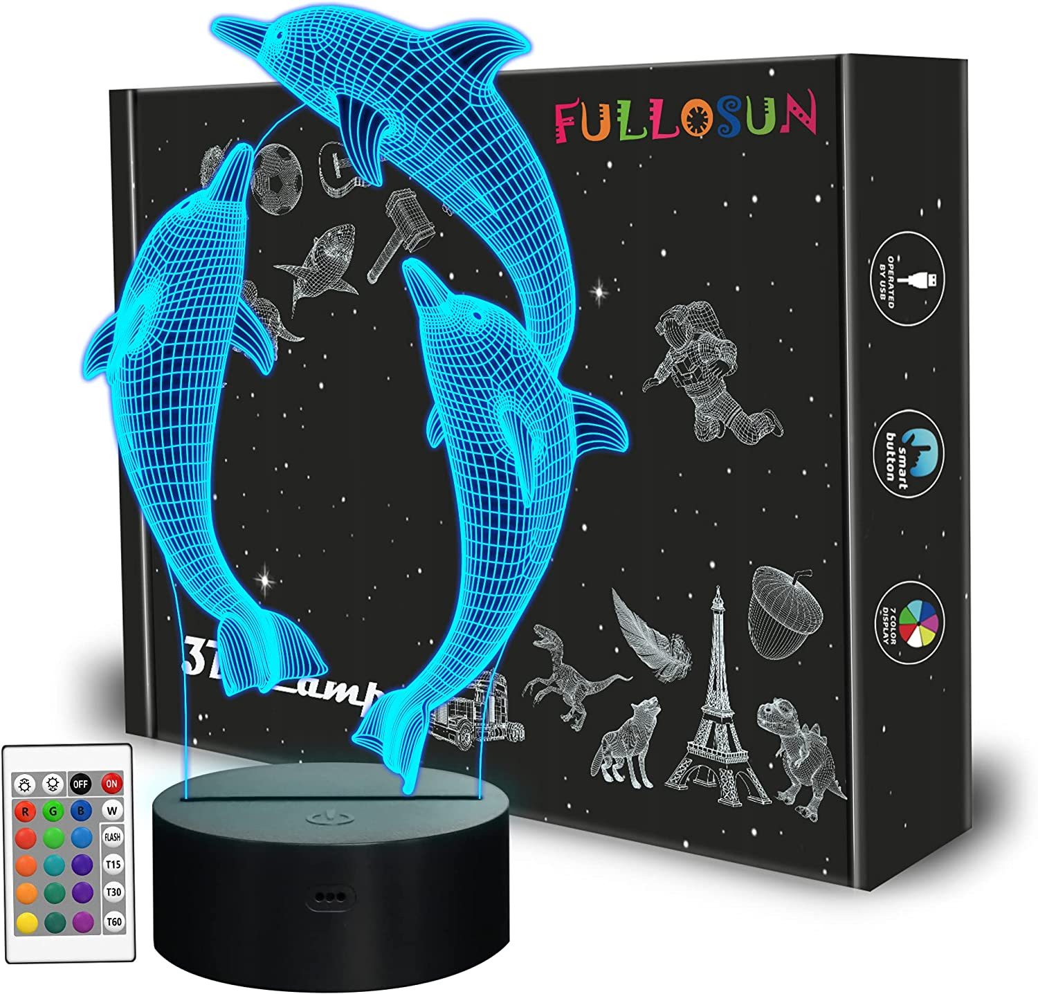 Car 3D Night Light for Kid, Sports Racing Illusion Bedside Lamp 16 Color Changing with Remote Control Dim Bedroom Decor Best Creative Birthday Men Boy Friend