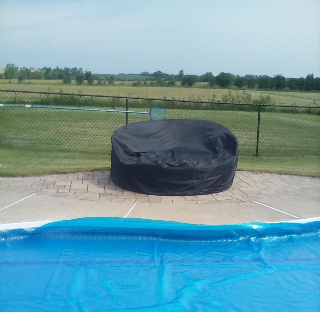 J&C Outdoor Daybed Cover Beige round Garden Furniture Cover 90 Inches Dust-Proof and Waterproof Full Protection for outside Patio Furniture Cover (Black) image number 1