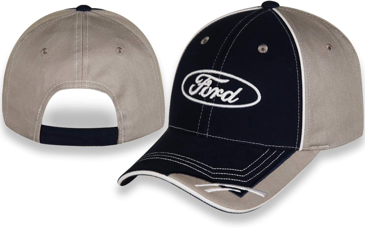 CFS Ford Racing Hat for Men - Blue Gray Ford Baseball Cap White Oval Logo