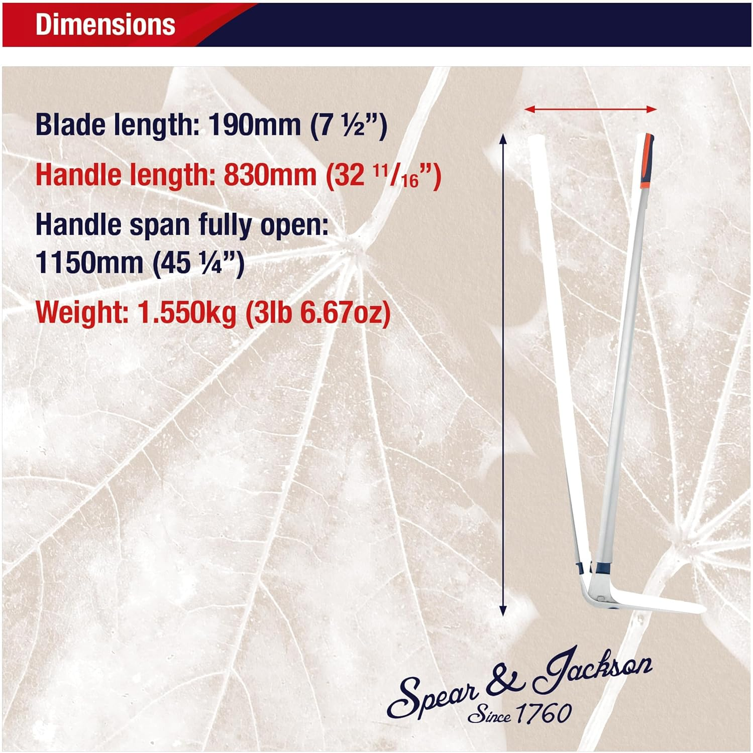 SPEAR & JACKSON EDGING SHEARS - TUBULAR STEEL HANDLES SJ-4900RSS image number 5