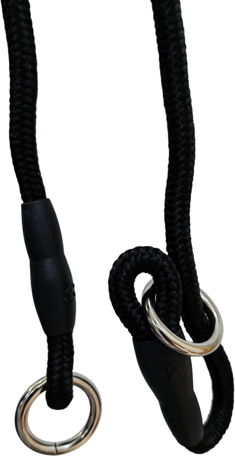 Dog Training Nylon Traction Rope, Non Slip Collar Type, Heavy-Duty anti Pull Traction Rope, Suitable for Medium and Large Dogs (Black, M) image number 4