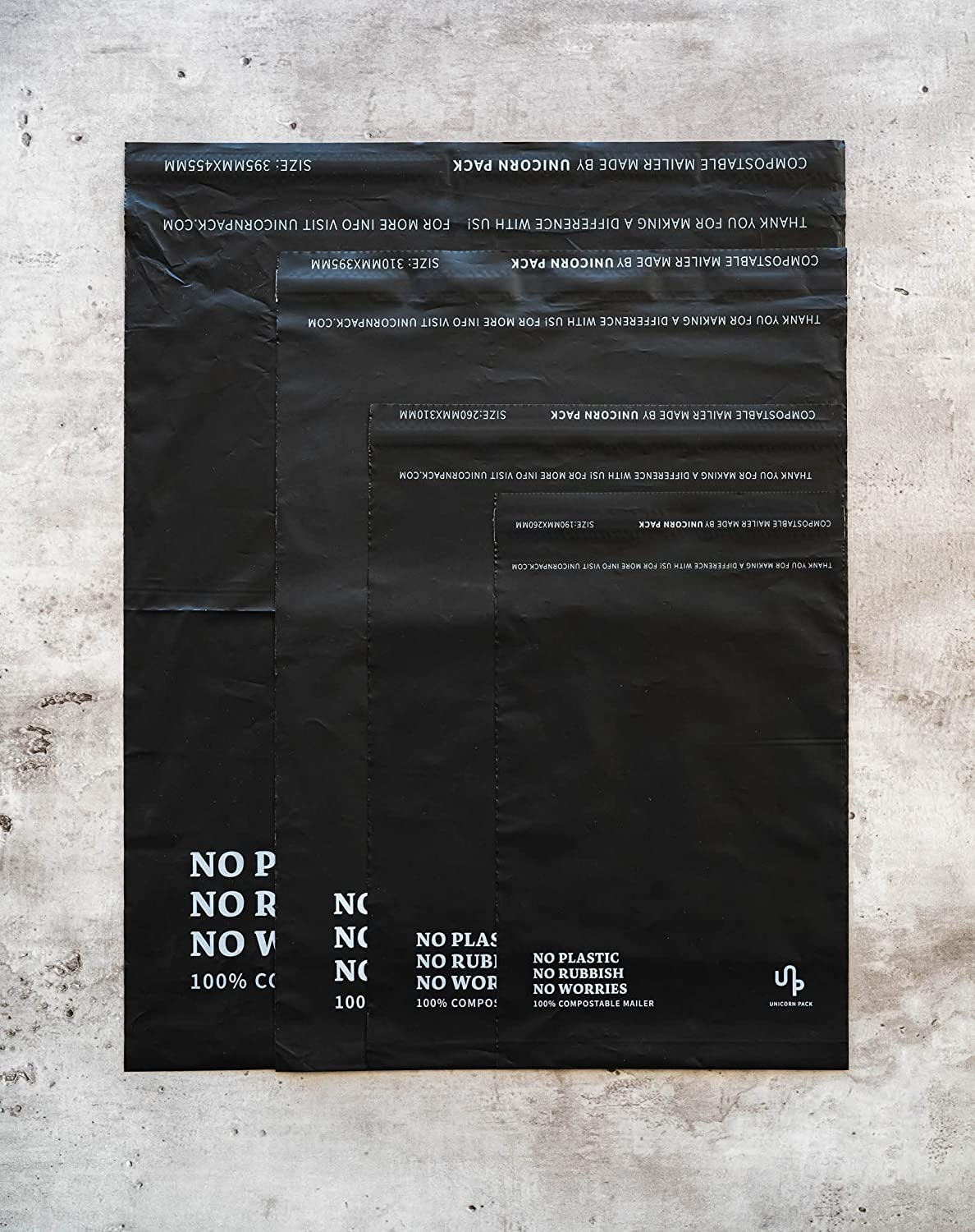 100% Compostable Mailer Biodegradable Satchel Post Packaging Black XS,S,M,L 100PP (Medium 31*39.5CM) image number 5