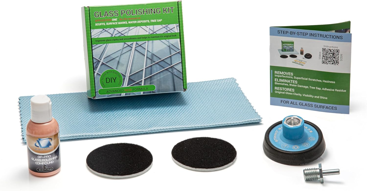 Glass Polish 21002 DIY Glass Polishing Kit for Do It Yourself Use on All Glass Surfaces - &Oslash; 75 Mm with Drill Attachment image number 5
