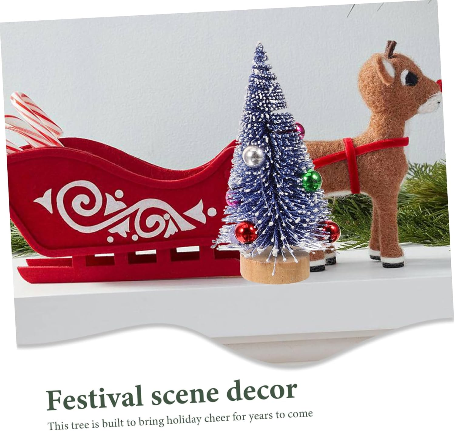 Ciieeo 12Pcs Mini Christmas Trees Artificial with Bases Small Xmas Tree Decor for Window Display Home and Shop Decoration image number 6