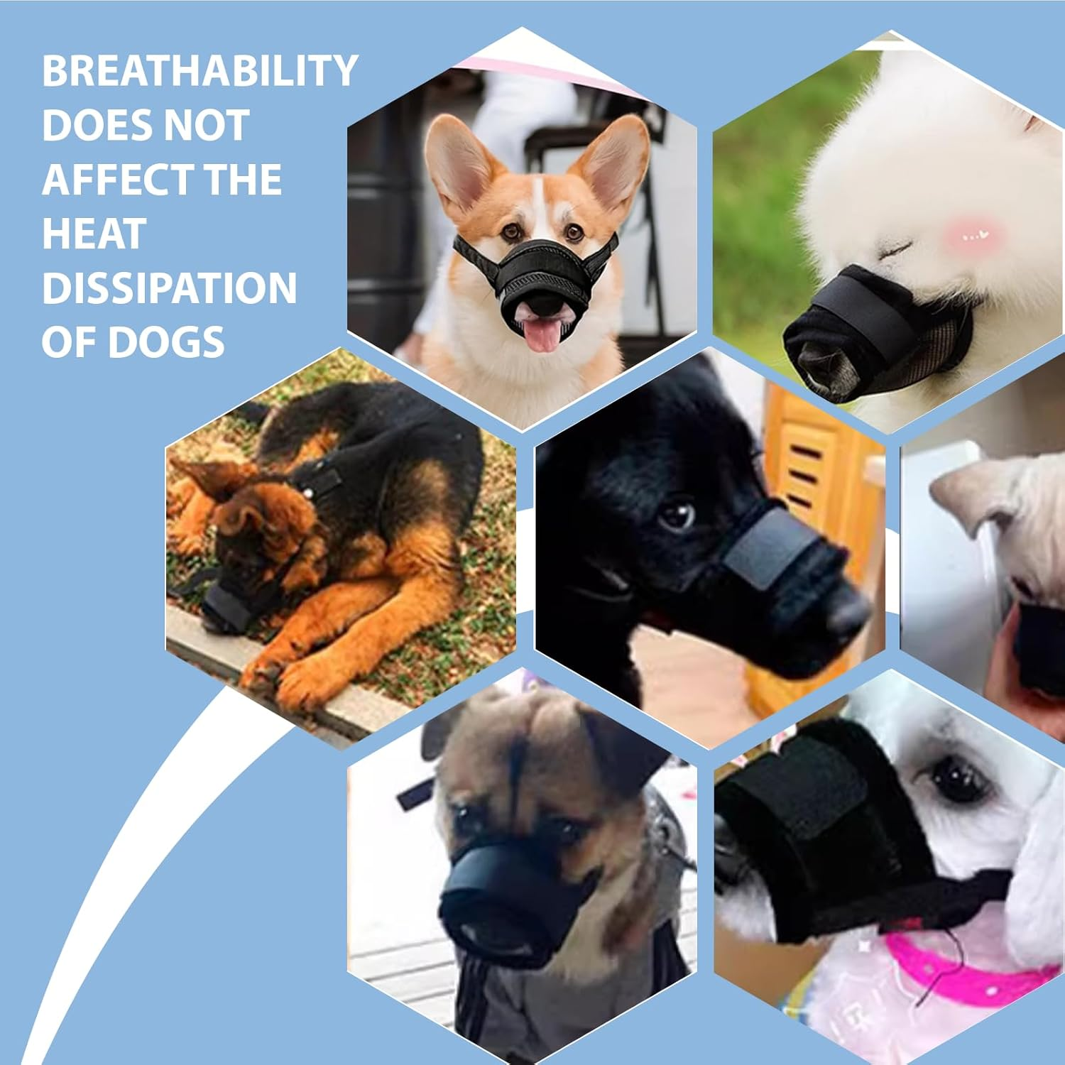 Dog Muzzle for Small Dogs Secure Fit Breathable anti Barking Device Adjustable Soft Mesh Pet Muzzle for Tiny Dogs Safe for Drinking and Panting Black image number 5