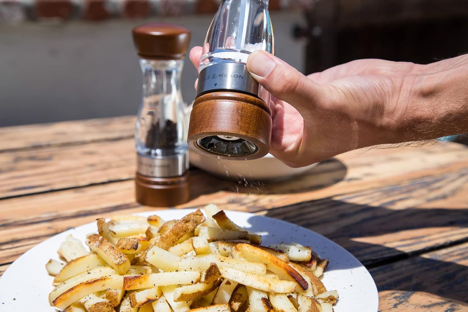 Cole and Mason 31221 Salt Mill Grinder - Brown and Clear Design | Beech Wood | Classic Dark Walnut Stain | Precision+ Mechanism | Diamond-Sharp Ceramic Mechanism | Hardened Carbon Steel Mechanism image number 6