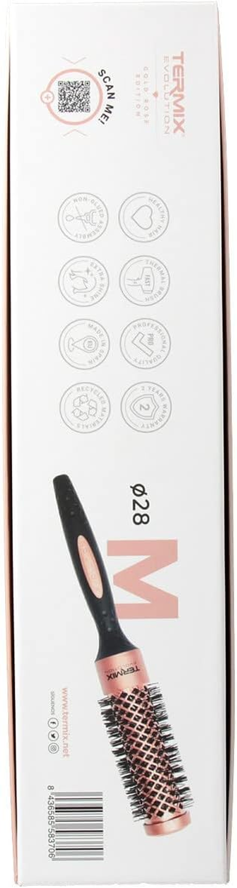 Termix Redondo Professional Evolution Brush Diameter 28, Gold Rose image number 1