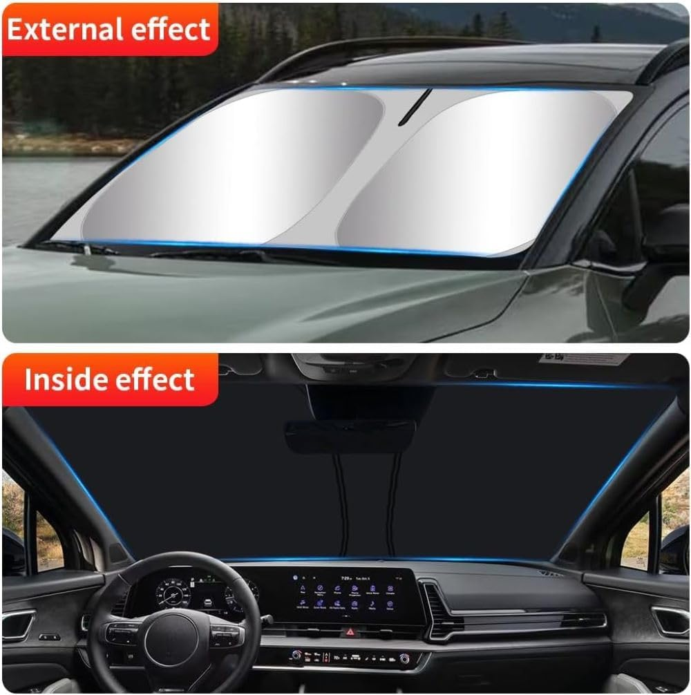Car Sun Shade Fit for Kia Sportage 2017-2022 2023 2024 SUV Auto Interior Accessories Front Windshield Sunshade Foldable Insulation Reflective Protector (For Kia Sportage 2023 2024) image number 5