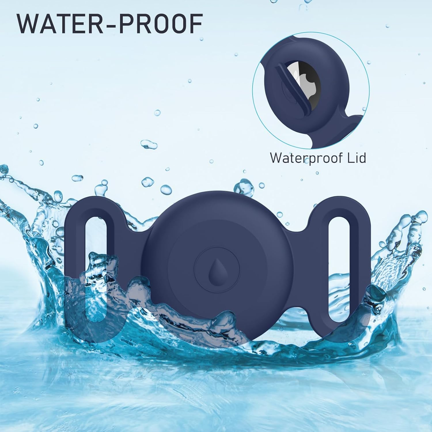 2-Pack Case for Apple Airtag Holder Dog Cat Collar, Silicone Protective Cat Dog Collar Airtag Holder, Pet GPS Tracker Collar Holder image number 2