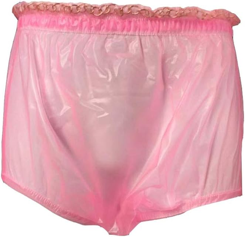 Haian Pull-On Locking Plastic (PVC&EVA) Pants (Transparent Pink, Xx-Large)