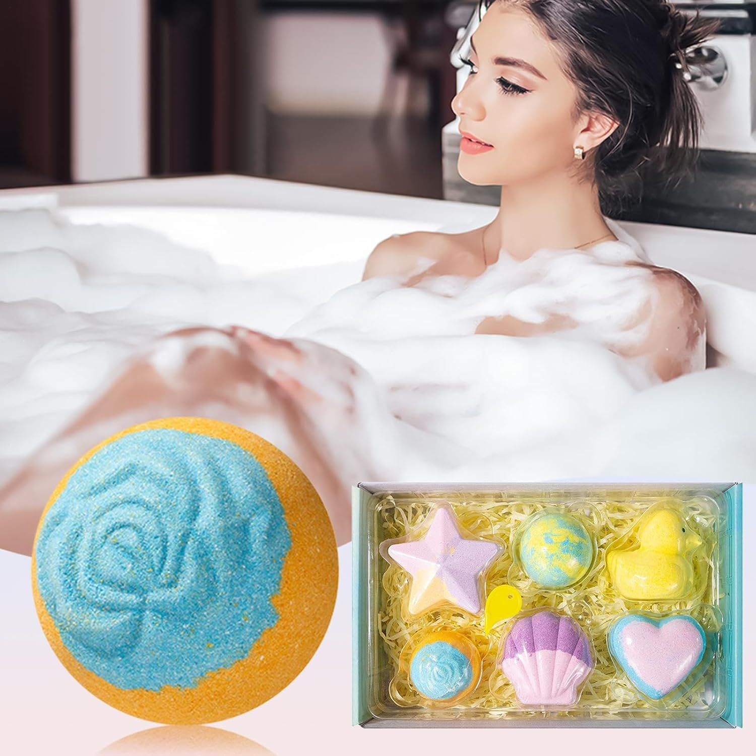 Bubble Bath Balls | Bath Balls - Scented Relaxing Body Cleanser for All Skin Types Women Kids Hotel Spa Home Bathroom image number 6