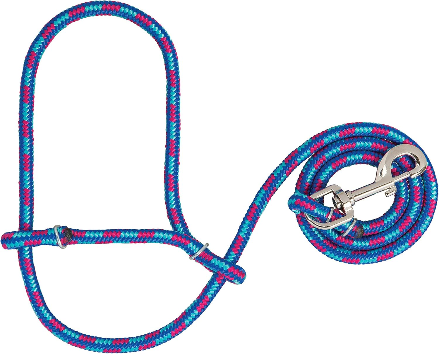 Weaver Leather Poly Rope Sheep Halter with Snap, Blue/Lime