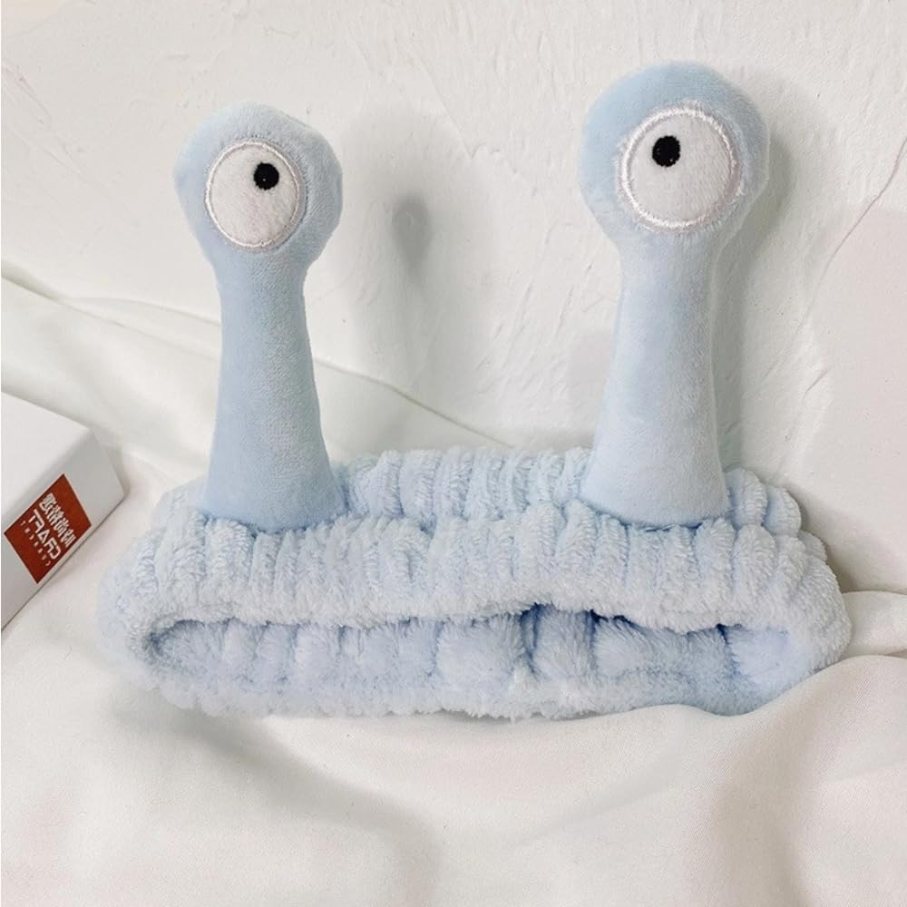 Face Wash Headband Spa Headband for Women Snail Skincare Headband Cute Animal Head Hoop Cartoon Fluffy Headband image number 3