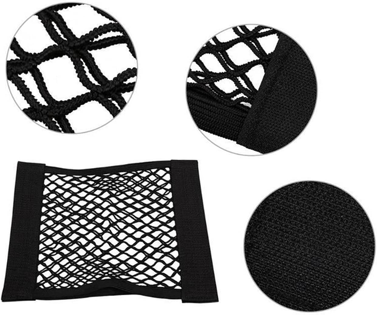 Car Boot Storage Nets,Qnlemon 4 Pack Car Storage Mesh Bag Organiser Car Boot Mesh Bag Cark Trunk Storage Net Car Storage Pockets Closure Car Rear Back Seat Organizer Pockets image number 4