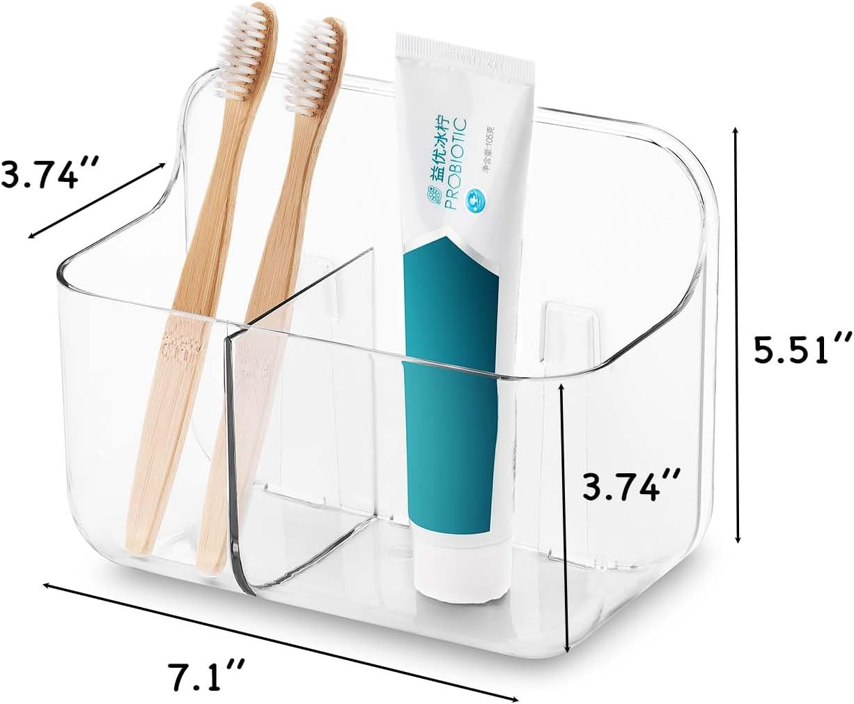 Small Adhesive Acrylic Wall Basket - Waterproof Wall Mount Caddy for inside Cabinet Door Storage - Ideal Kitchen Cabinet Door Organizer