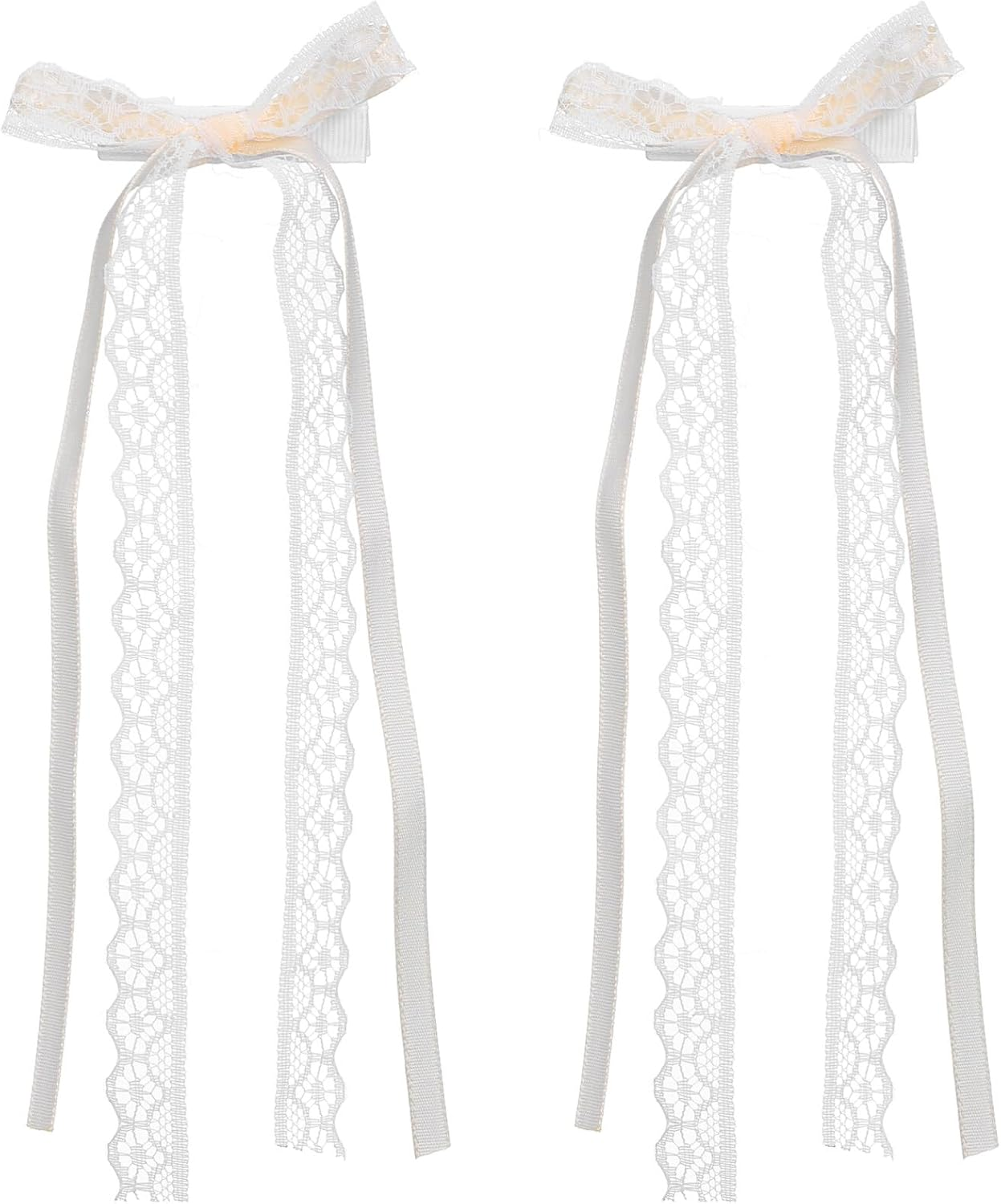 2 Pcs Lace Hair Bow Clips - Elegant Lace Bows for Girls and Women, Stylish Hair Accessories for Casual and Formal Occasions image number 6