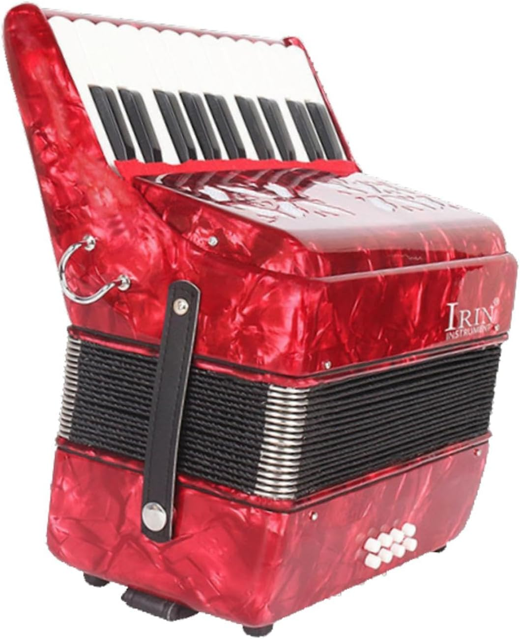 Generic 22 Keys Accordion with Strap, Piano Instrument for Music Lovers, Red image number 5