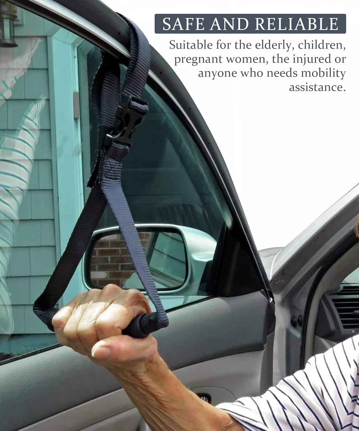 VARGTR 2PCS Car Grab Handle,Car Accessories Auto Cane Grab Handle Adjustable Standing Aid Safety Handle,Vehicle Support Portable Nylon Grip Handle Car Assist Device,Universal for Most Car,Truck, SUV image number 1