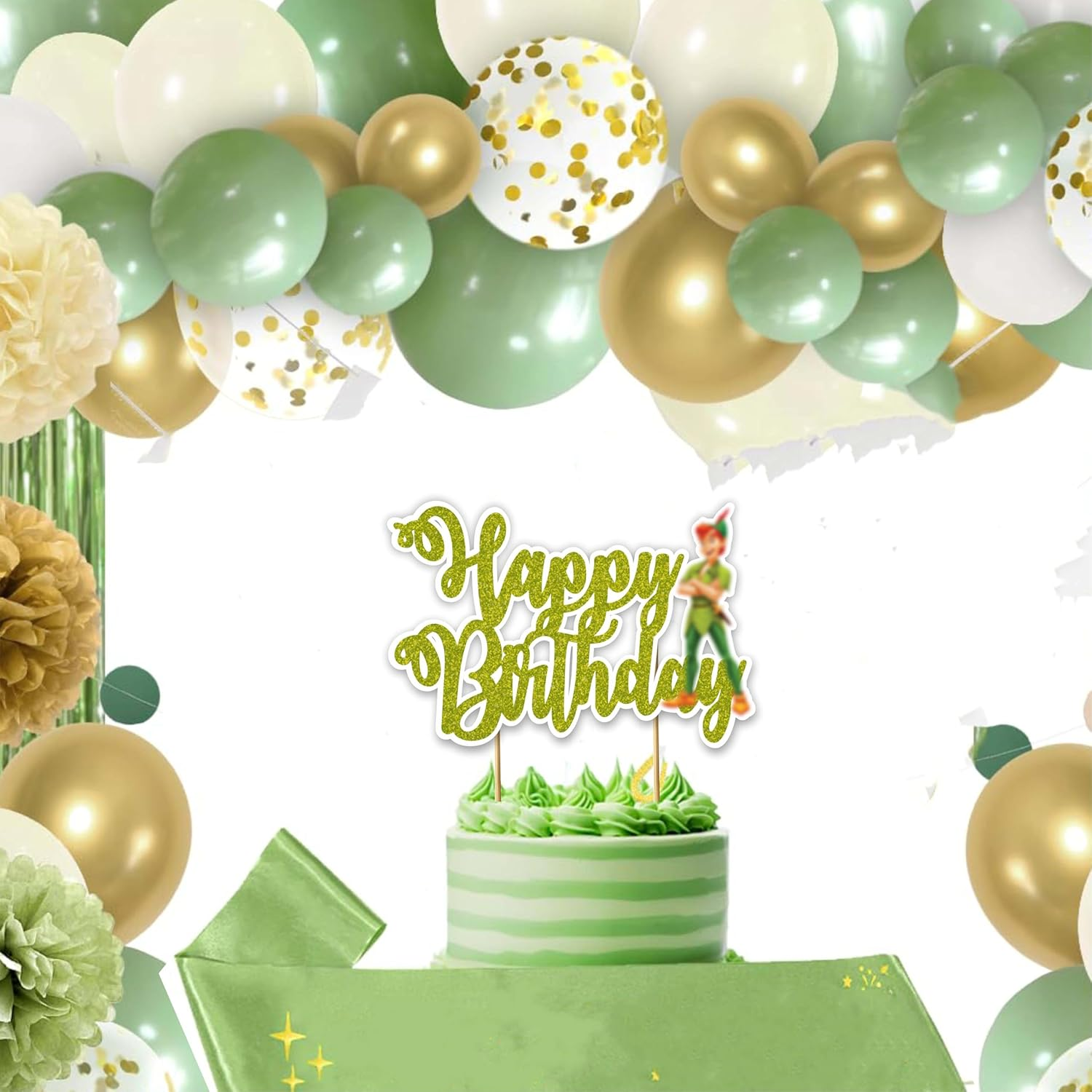 Petr Pan Happy Birthday Cake Topper &ndash; Neverland-Themed Party Decoration for Kids, Baby Showers, or Fantasy-Themed Celebrations​ image number 4