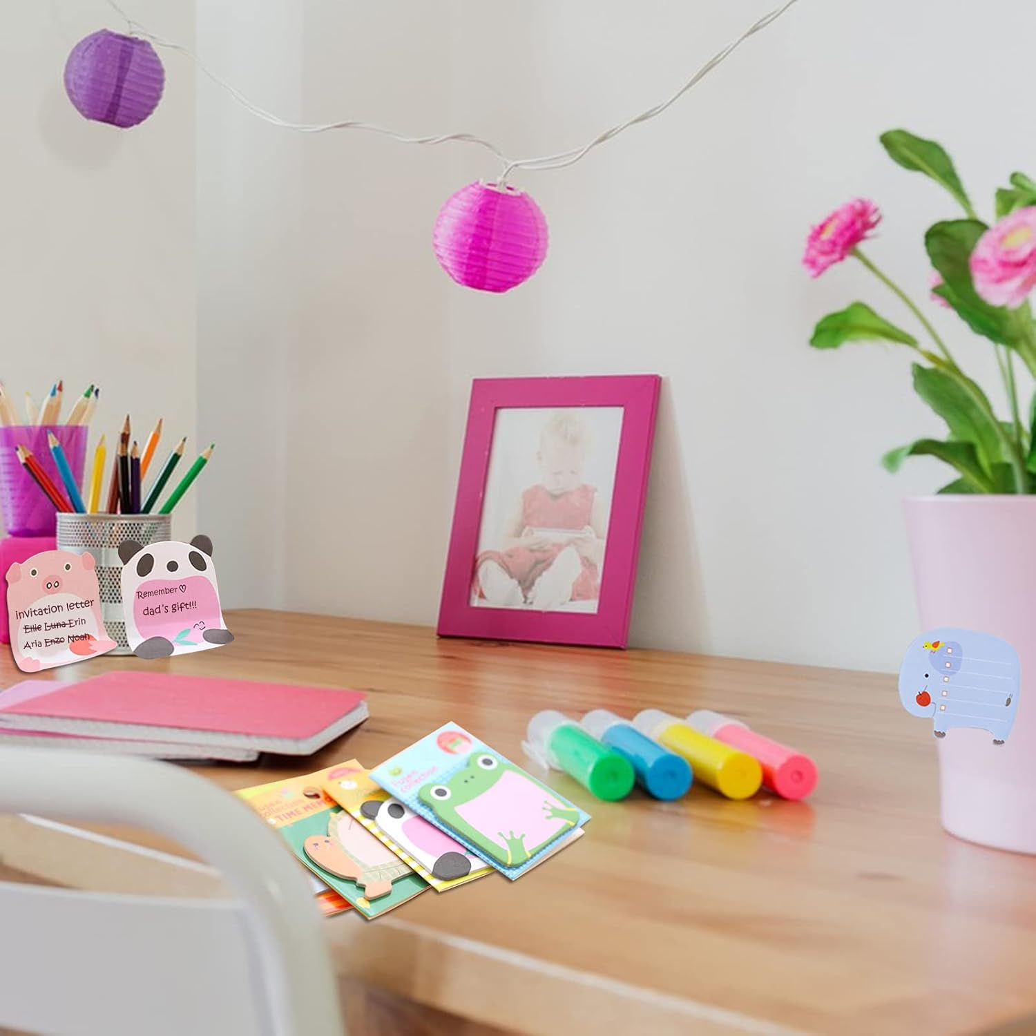 Jatidne 24 Pack Sticky Notes for Party Bags Animal Designs Party Bag Fillers for Kids image number 1