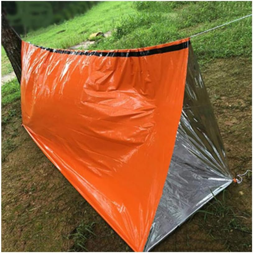 Emergency Survival Shelter Tent, 59 X 98.4Inch Waterproof 2-Person Mylar Thermal Shelter for Hiking Camping image number 5