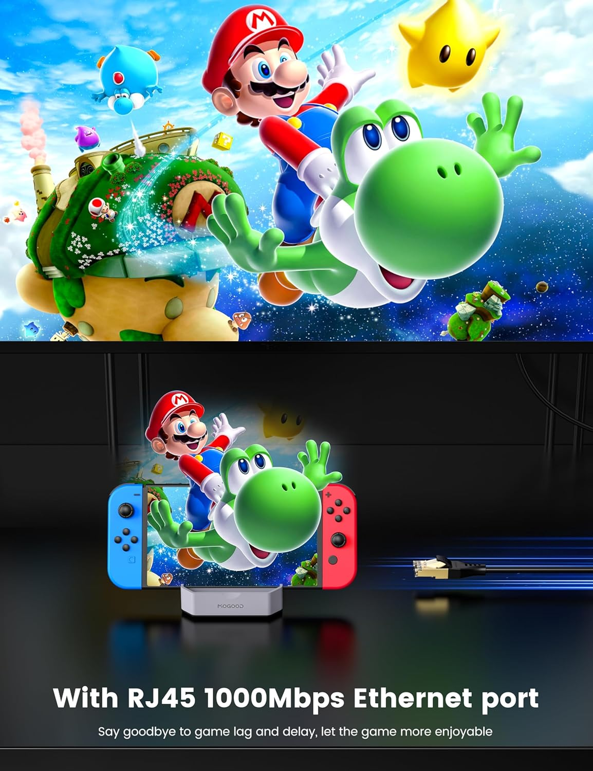 MOGOOD Docking Station for Steam Deck, Switch Dock for Switch, Portable Docking Station for TV with 4K@60Hz HDMI/USB 3.0/ USB-C Charging Ports, Dark Gray image number 5