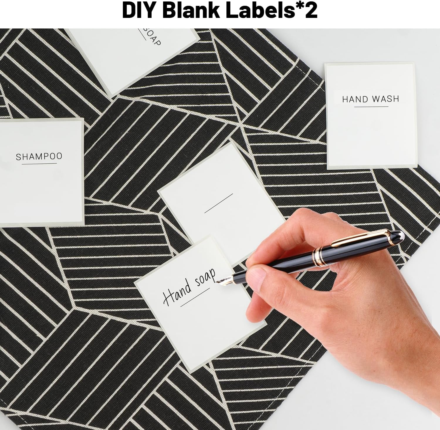 Waterproof Bathroom Labels, 22-Pack White Dispenser Stickers for Shampoo, Soap, Conditioner Bottles - Removable & Reusable image number 3