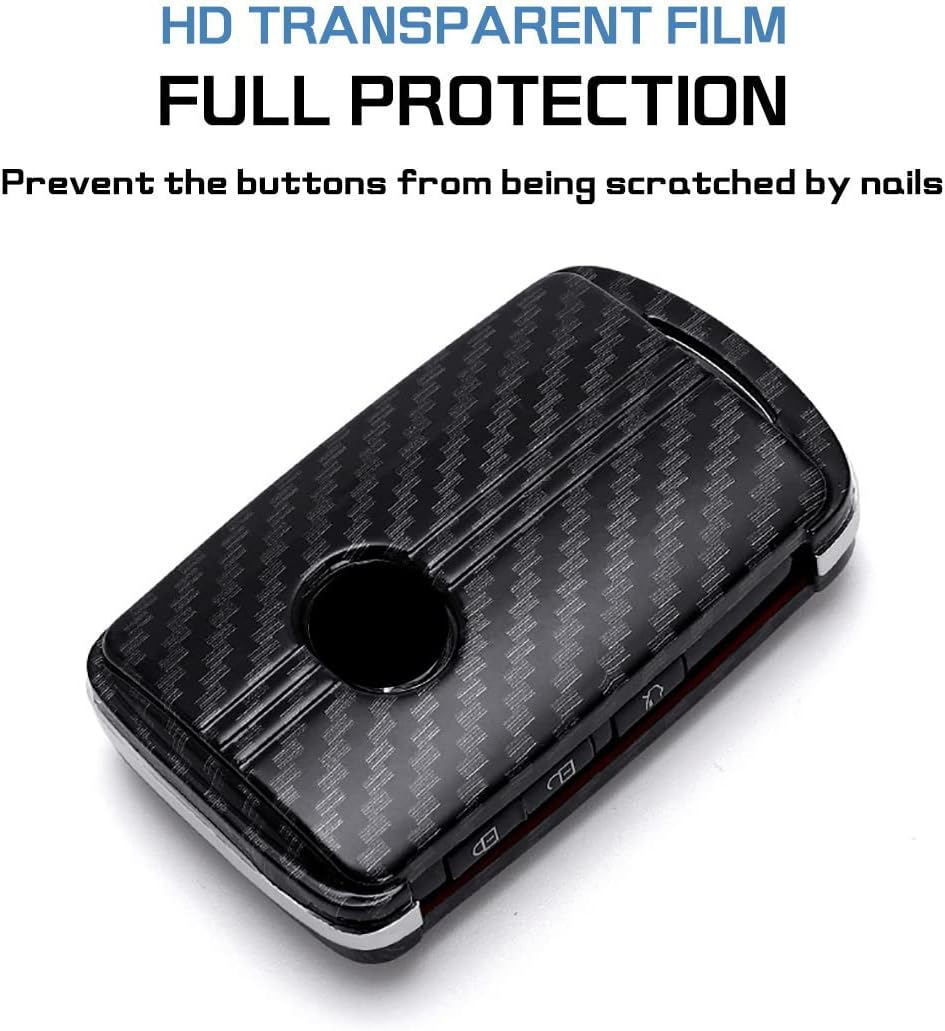 Ontto Car Key Case Cover Keyring Fit for Mazda 3 Alexa Mazda 3 CX-30 CX-5 CX-9 Mazda 3 Sedan 2019 2020 ABS Key Box Keychain Key Shell Key Holder Accessories Protector 2/3/4 Button Carbon Black - Golden image number 6