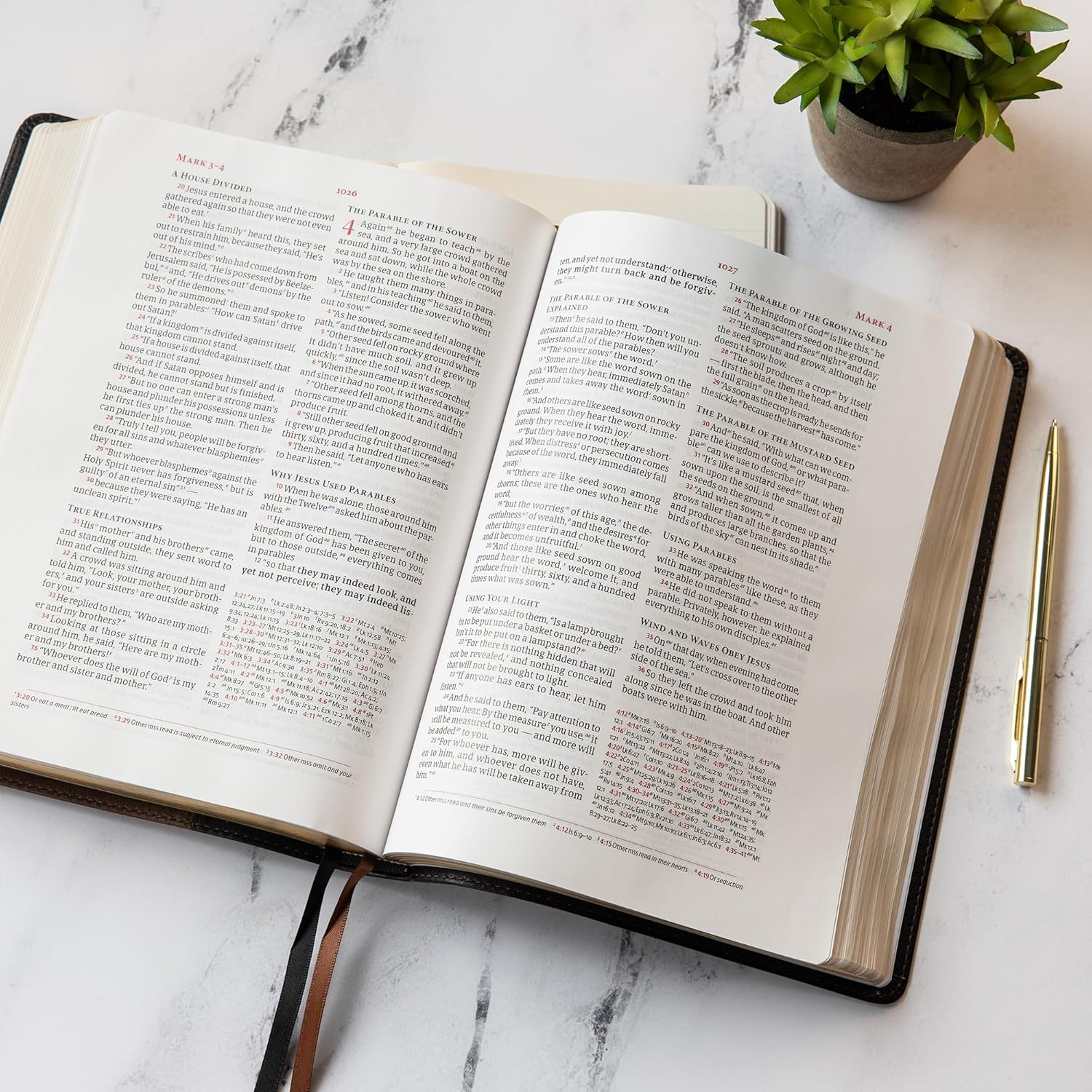 CSB Verse-By-Verse Reference Bible, Black/Brown Leathertouch image number 1