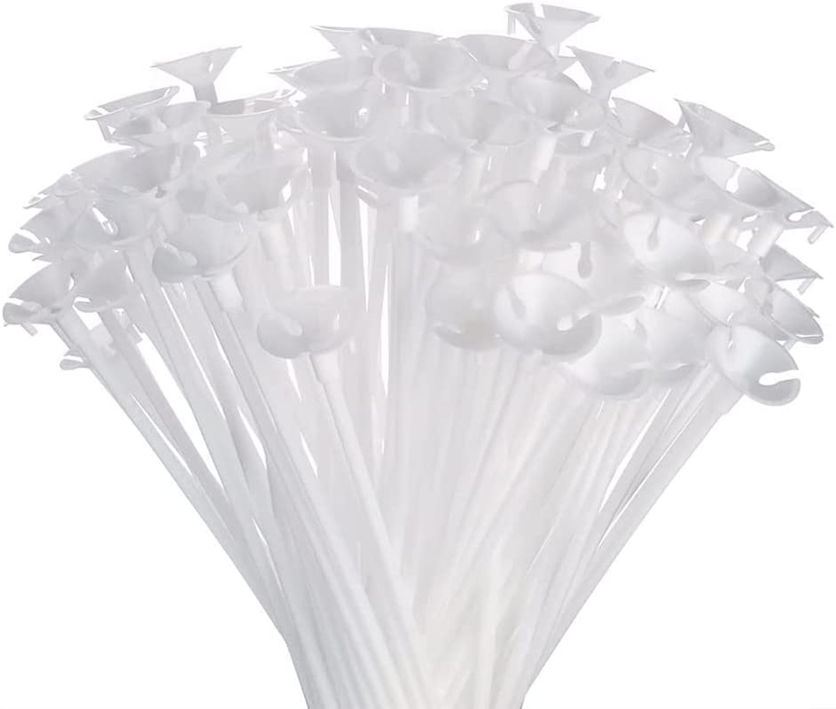 50 Pcs Balloon Sticks 32Cm Hand Balloons Holder with Cups for Wedding, Party, Holidays, Anniversary Decor image number 3