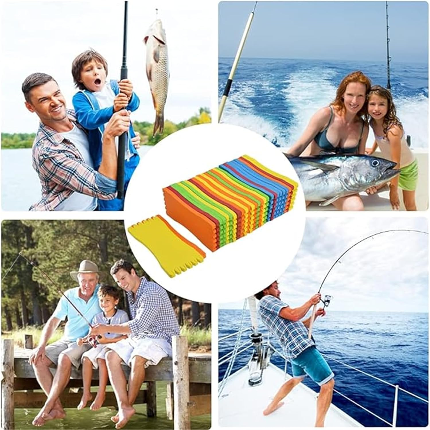 20 Pcs Fishing Leader Line Holder Foam Board,Fishing Hook Sponge Keeper,Fishing Winding Line Board,Fishing Hook Keeper for Holding Fishing Leader Line image number 6