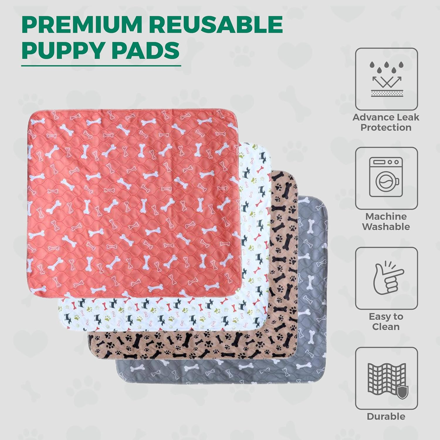 Orange Reusable Puppy Pads - Accident Proof - Ultra Absorbent - Washable Dog Pee Pads - Multi-Purpose Protection - Waterproof Dog Mats for Floors - Large (L) image number 6