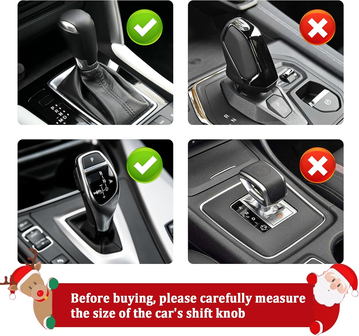 OFBAND Hoodie Car Gear Shift Cover,Christmas Car Decor Gear Shift Knob Cover for Manual/Automatic Shift Knob,Universal Interior Car Accessories Hoodie for Gearr Shifter Knobs (Christmas Green) - Christmas Red image number 6