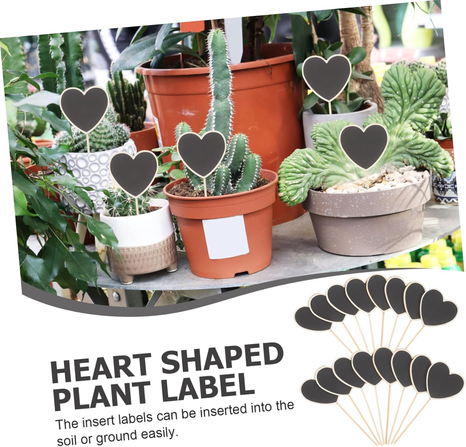 Yardenfun 30Pcs Heart Shape Plant Labels Gardening Markers for Plant Name Tags Garden Decorations and Flower Classification for Home and Outdoor Use image number 4