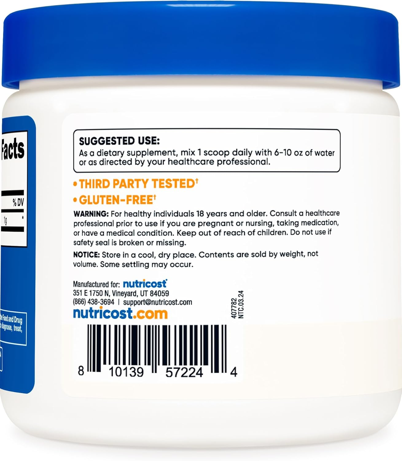 Nutricost L-Tyrosine Powder - Pure L-Tyrosine Powder 100G image number 4