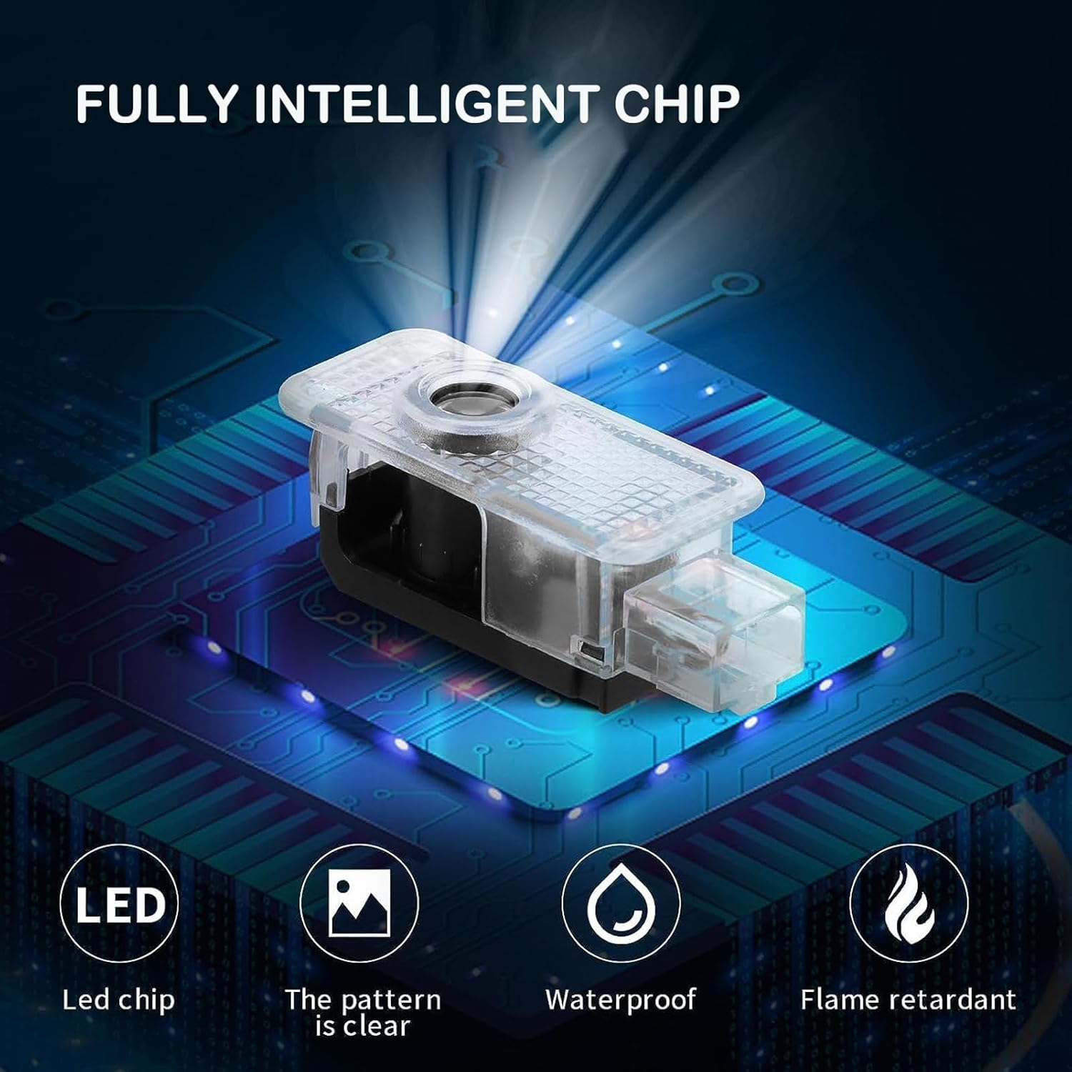 Pack of 4 Car Door Light Logo Projector Underbody Lighting Car, Welcome LED Light Compatible with A1/3/4/5/6/7/8/Q2/3/4/5/6/7/TT/S1/2/3/4/5/6/7/8 image number 4