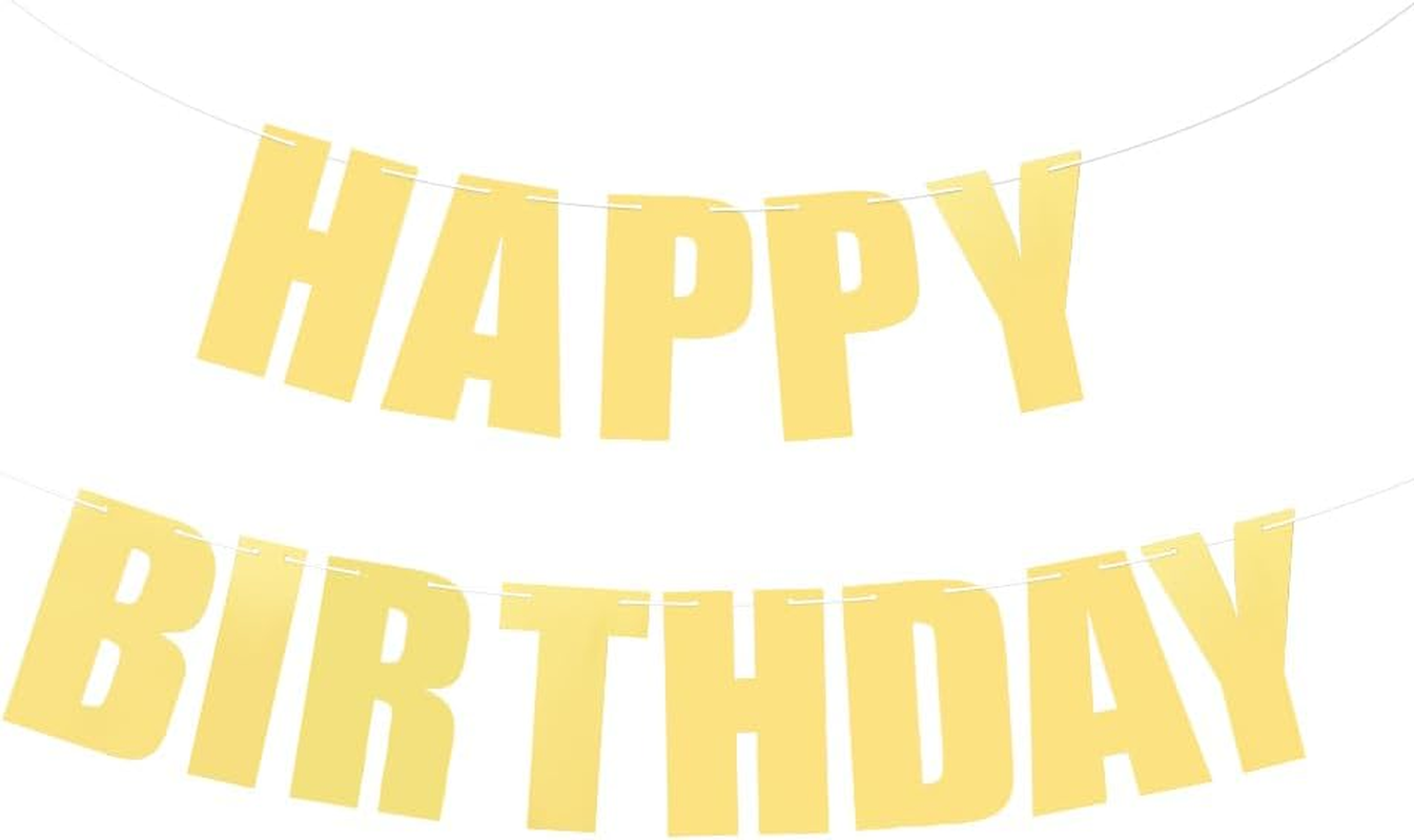 Happy Birthday Decorations Banner for Men Women Gold Glitter Happy Birthday Banner Happy Birthday Banner Home Decor Birthday Party Supplies for Girls Boys Adults Teen Birthday Hanging Sign Wall Banner image number 2