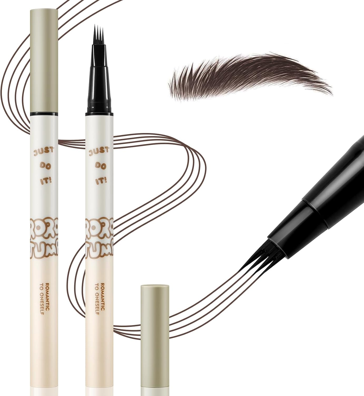Waterproof Eyebrow Pencil Microblading Liquid Brow Pen,Micro 4 Point Eyebrow Gel,Long-Lasting,Creates Natural Looking Brows Effortlessly image number 2