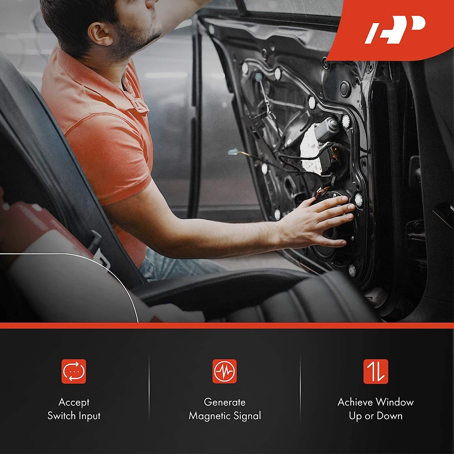 A-Premium Front Left Driver Side Power Window Lift Motor with 4-Pin Plug Compatible with Honda CR-V CRV 1997-2001, Prelude 1997-2001, Civic 1995 & Acura Integra 1994-2001 image number 5