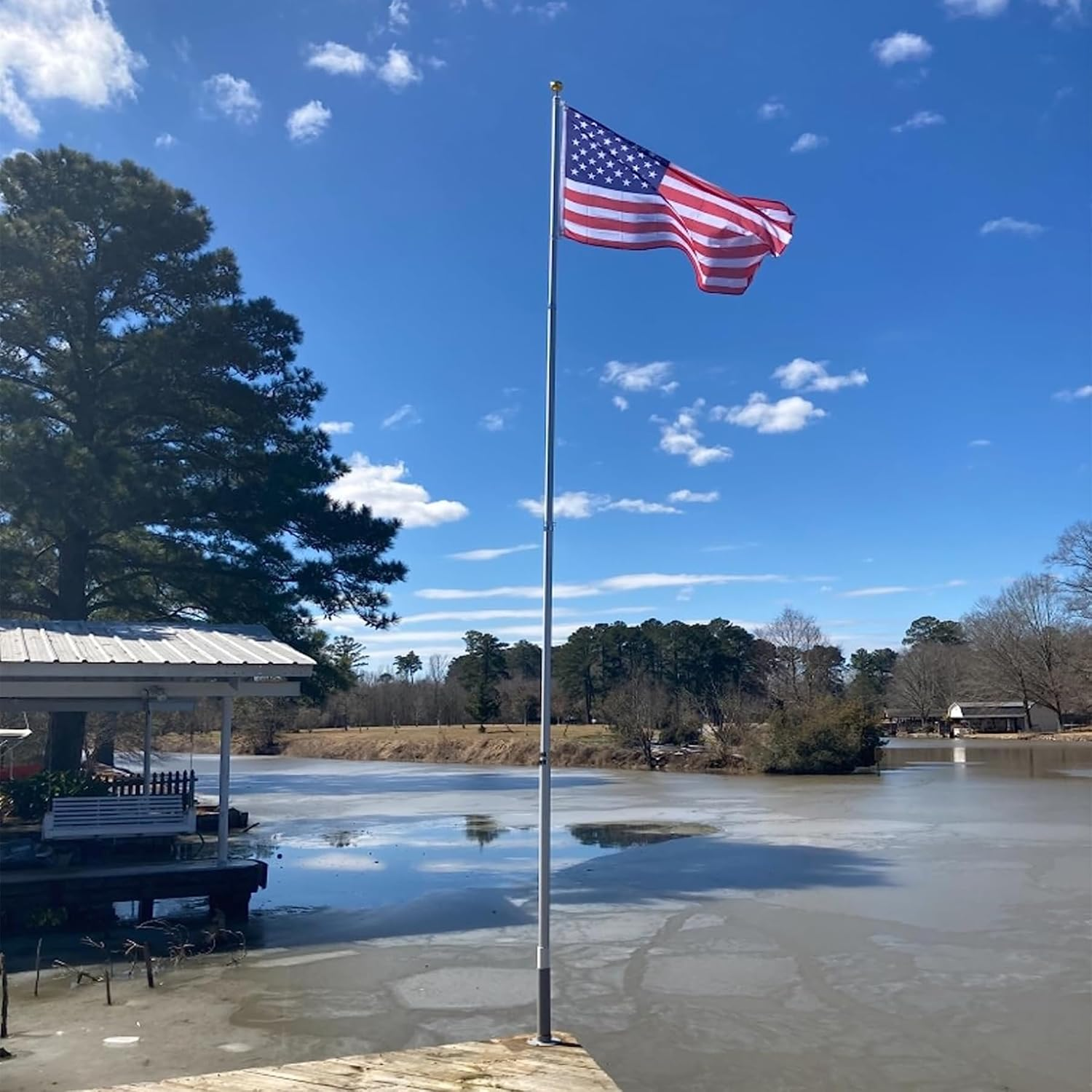 JUMXSRLE Deck Mount Umbrella Holder, Adjustable Diameter Heavy Duty Steel Outdoor Umbrella Base, Umbrella Deck Mount, Outdoor Umbrella Stand for Patio Table, Balcony, Decks, Docks image number 2