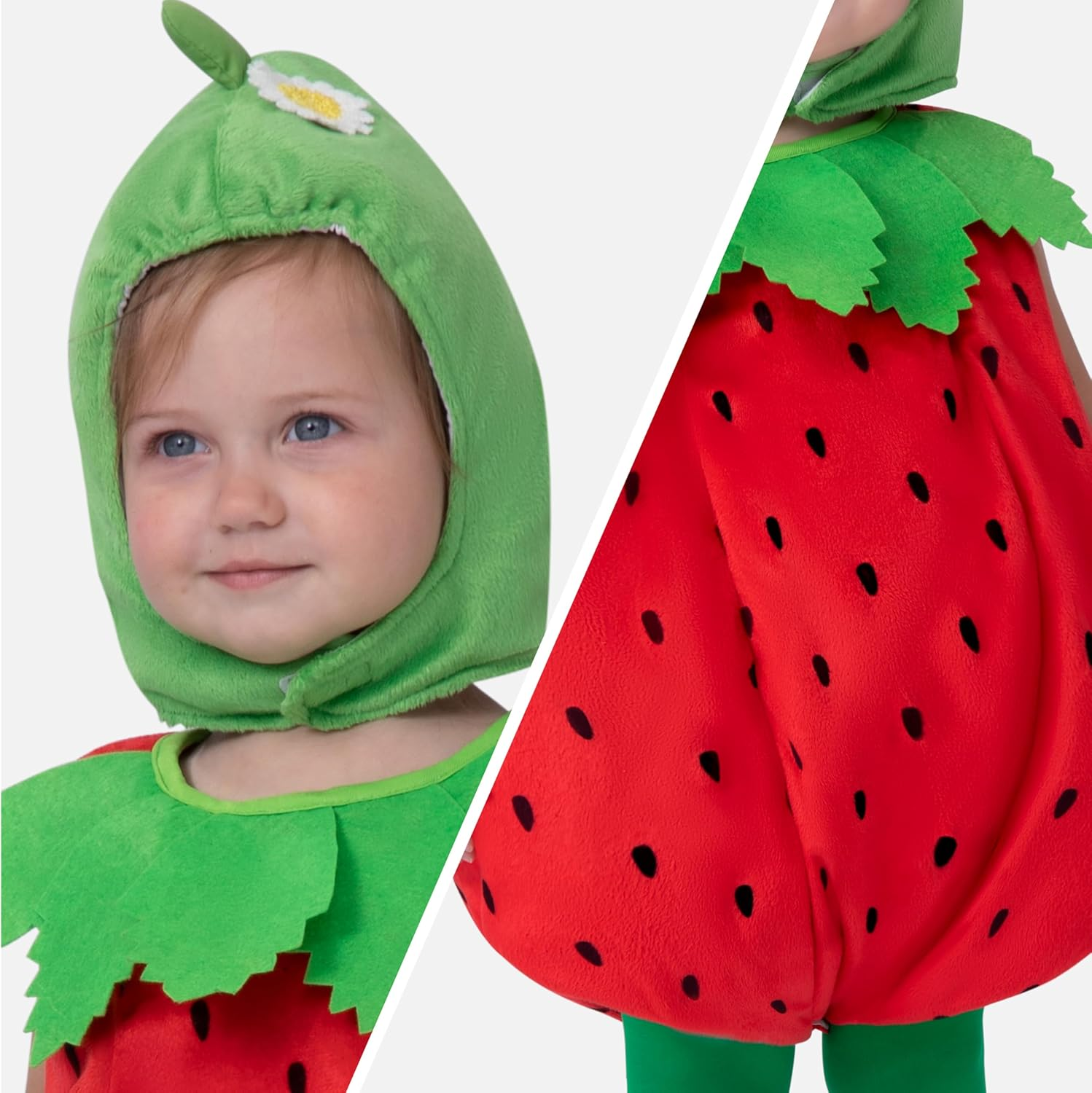 Spooktacular Creations Halloween Baby Strawberry Costume Toddler, Infant Fruit Costume for Girls Kids Halloween Dressup Party