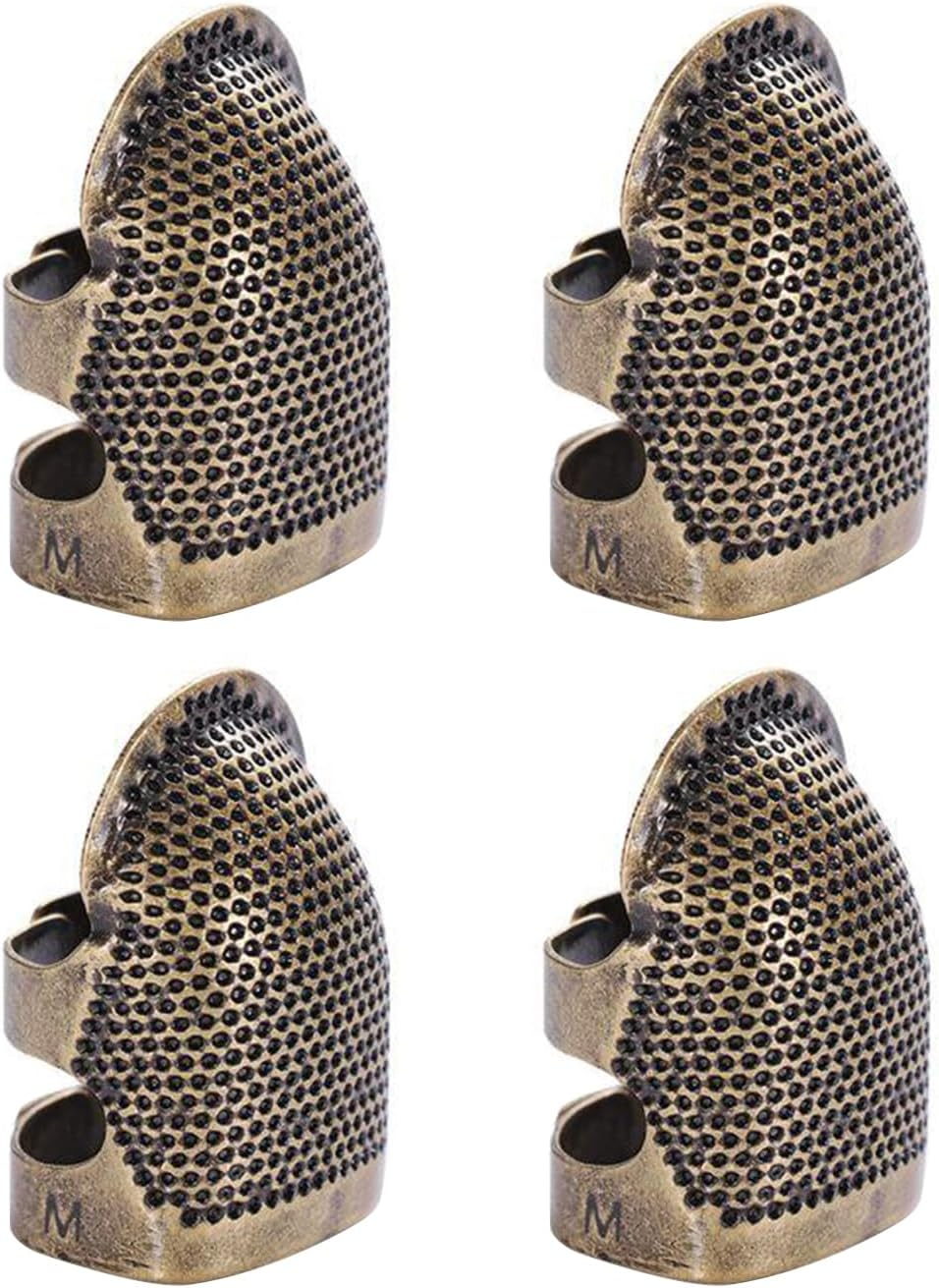 4 Pcs Sewing Thimbles, Funcyboo Adjustable Metal Sewing Thimble Embroidery Finger Protector Thumb Thimble for Knitting DIY Sewing Tools (M) image number 5