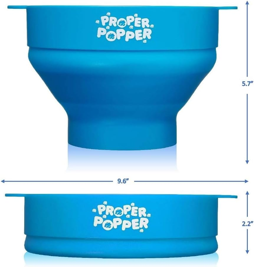 Proper Popper the Original Microwave Popcorn Popper, Silicone Popcorn Maker, Collapsible Bowl BPA Free & Dishwasher Safe - (Turquoise) image number 5