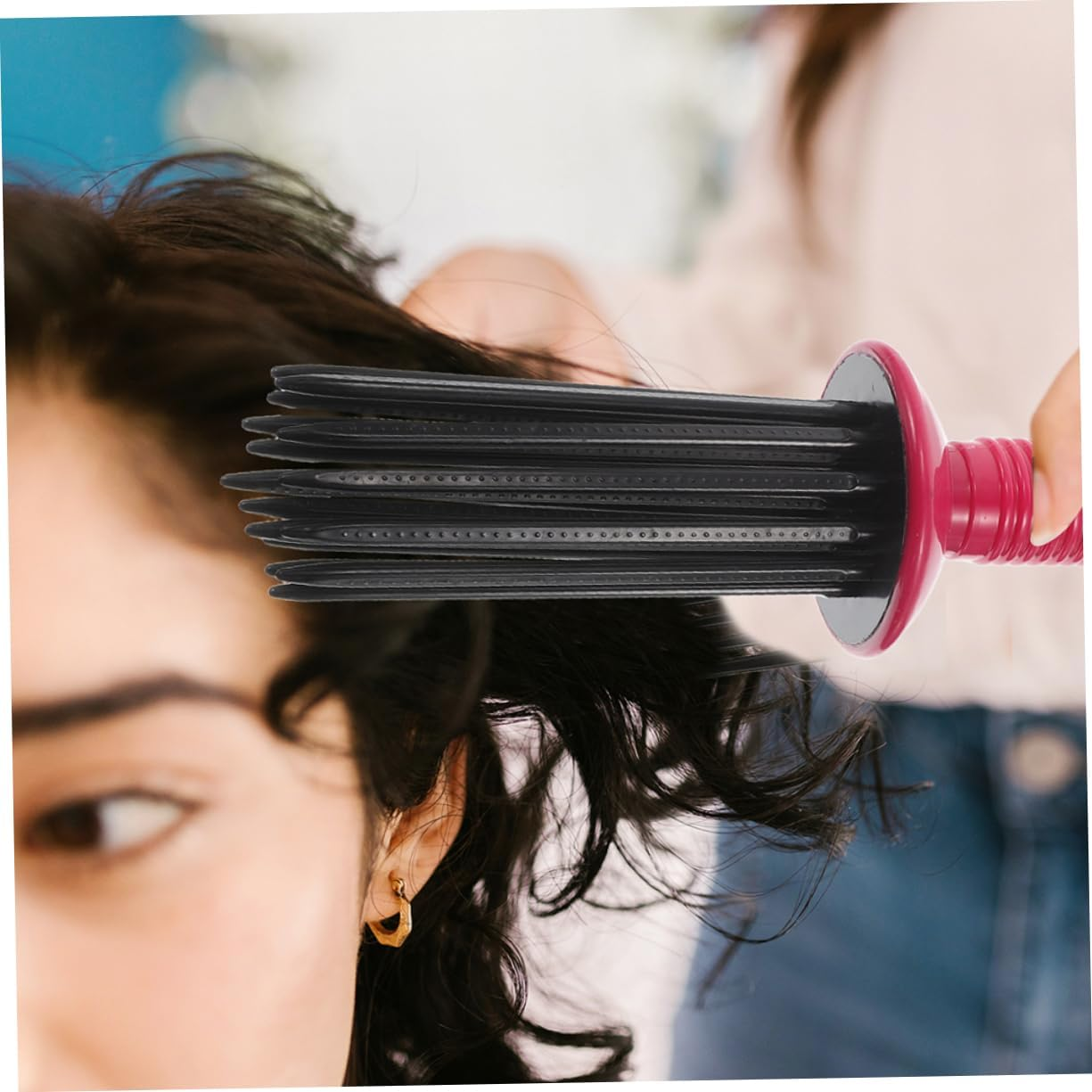 2Pcs Fluffy Curling Brush Slip Hair Curling Comb for Curly Hair Styling Tools Portable Air Volume Comb for Travel Styling image number 1
