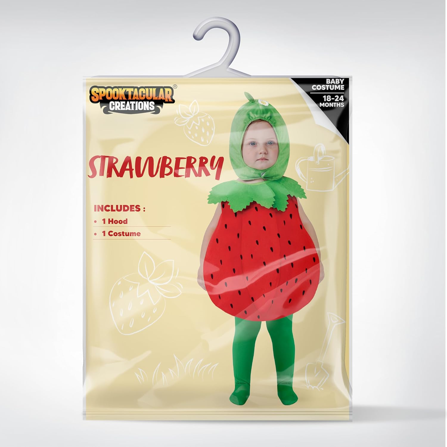 Spooktacular Creations Halloween Baby Strawberry Costume Toddler, Infant Fruit Costume for Girls Kids Halloween Dressup Party image number 4