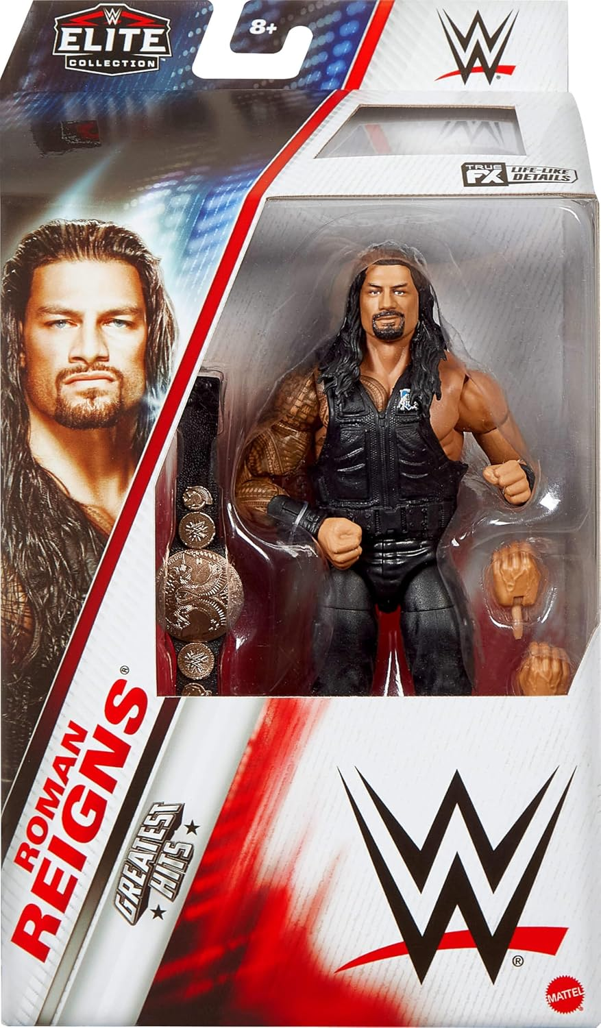 Mattel WWE Elite Action Figure & Accessories, Greatest Hits 2025, 6-Inch Collectible Roman Reigns with 25 Articulation Points & Swappable Hands image number 2