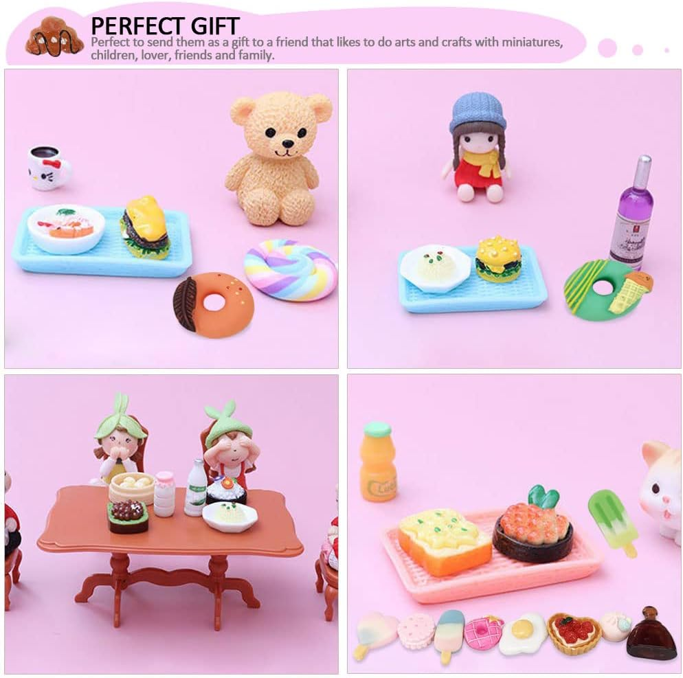 150Pieces Miniature Food Drink Bottles Adults Dollhouse,Soda Pop Cans Pretend Play Kitchen Cooking Game Party Accessories,Toy Hamburger Cake Ice Cream Tableware Doll House Landscape Party image number 1