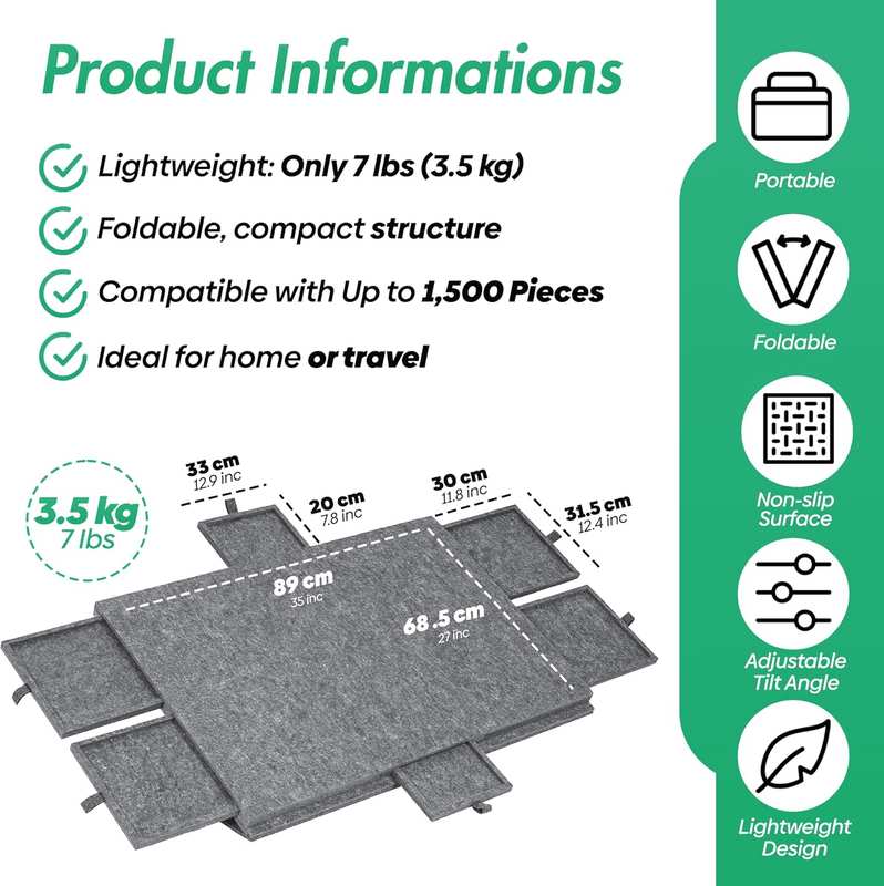 GOOFII Jigsaw Foldable & Tilting Puzzle Board with 6 Drawers and Covers, Portable Puzzle Table Built-In Stands for Angle Adjustments, Puzzle Mat with Storage for Adults (1500 Pcs) image number 5